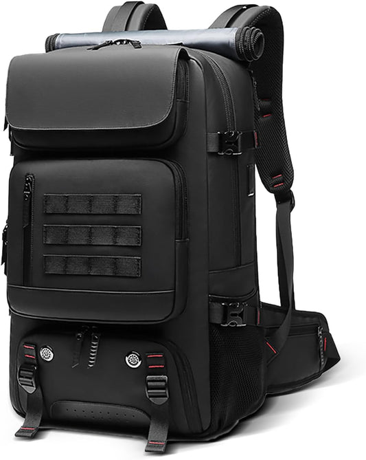 50L Waterproof Backpack for Travel with USB Charging Port and Shoe Storage