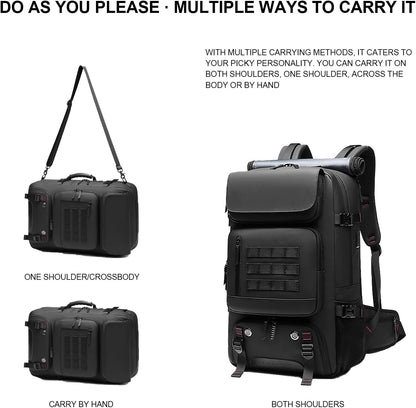 50L Waterproof Backpack for Travel with USB Charging Port and Shoe Storage