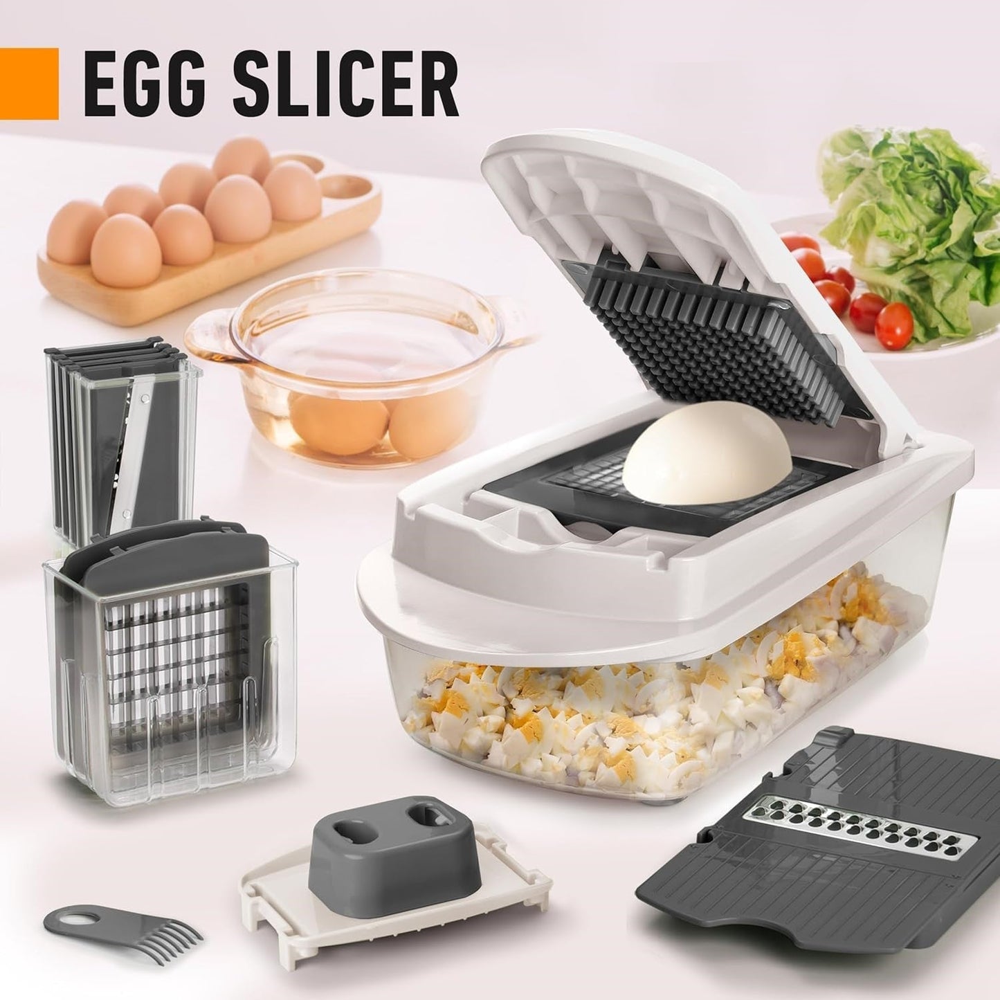 10-in-1 Vegetable Slicer with 8 Blades – Multi-functional Kitchen Tool for Fast Meal Prep