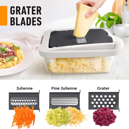 10-in-1 Vegetable Slicer with 8 Blades – Multi-functional Kitchen Tool for Fast Meal Prep