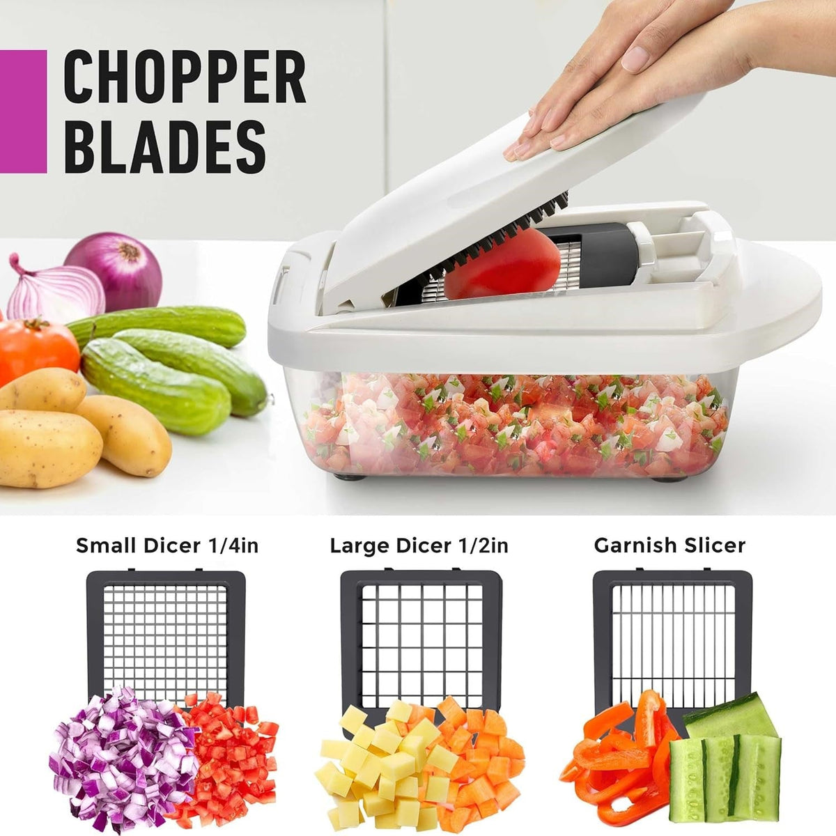 10-in-1 Vegetable Slicer with 8 Blades – Multi-functional Kitchen Tool for Fast Meal Prep