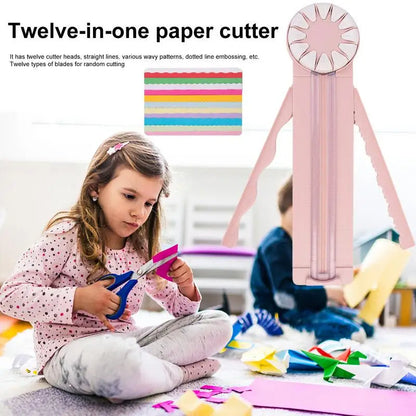 12-in-1 Crafting Trimmer with 360° Rotating Blade – Versatile Paper Cutter