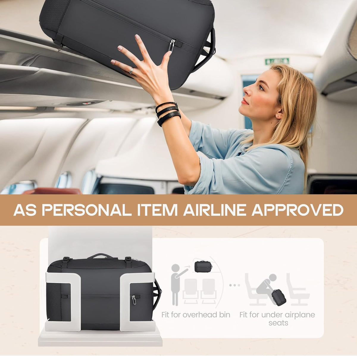 Expandable 40L Waterproof Travel Backpack with USB Port and 17" Laptop Compartment