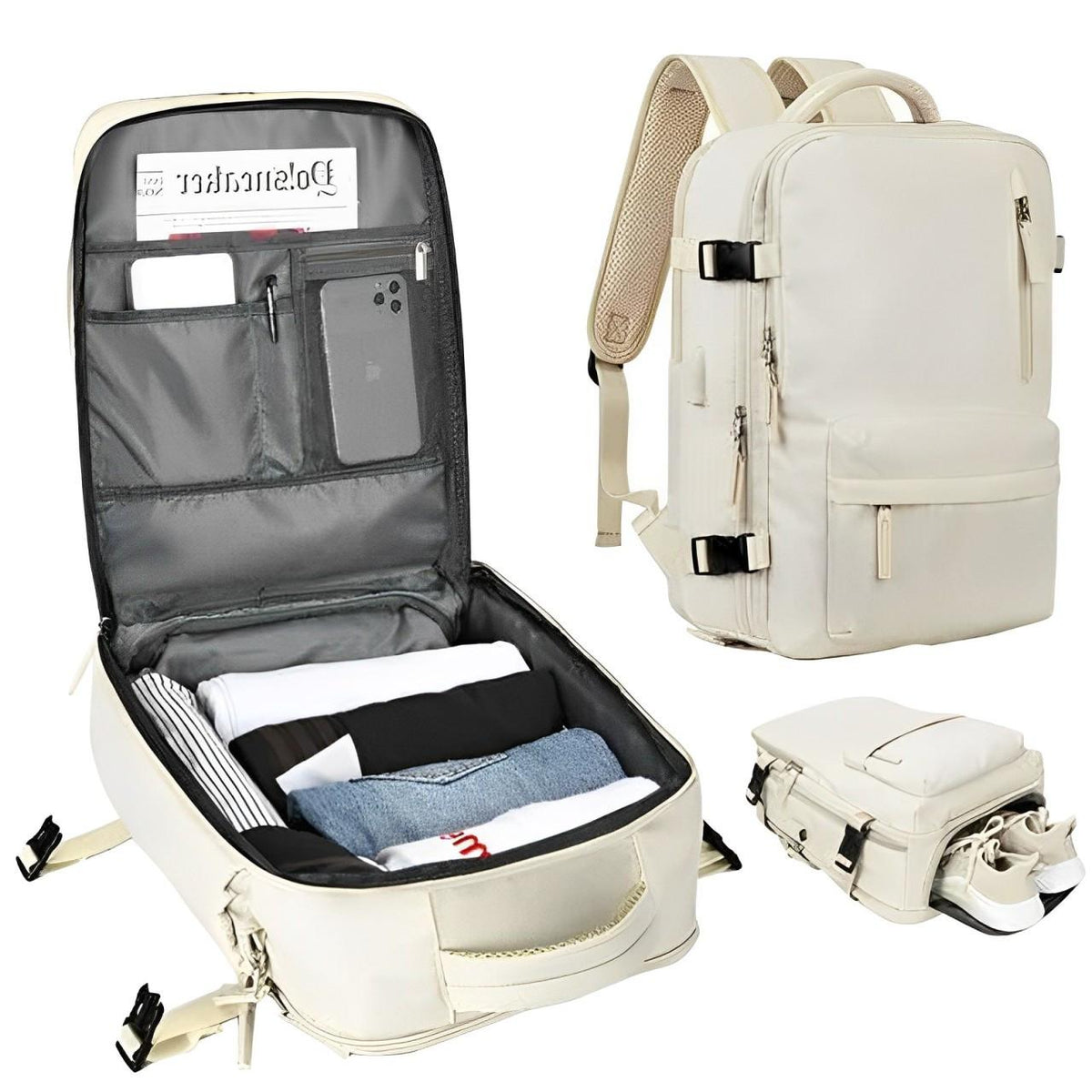 Lightweight Waterproof Travel Backpack for Women with USB Charging Port