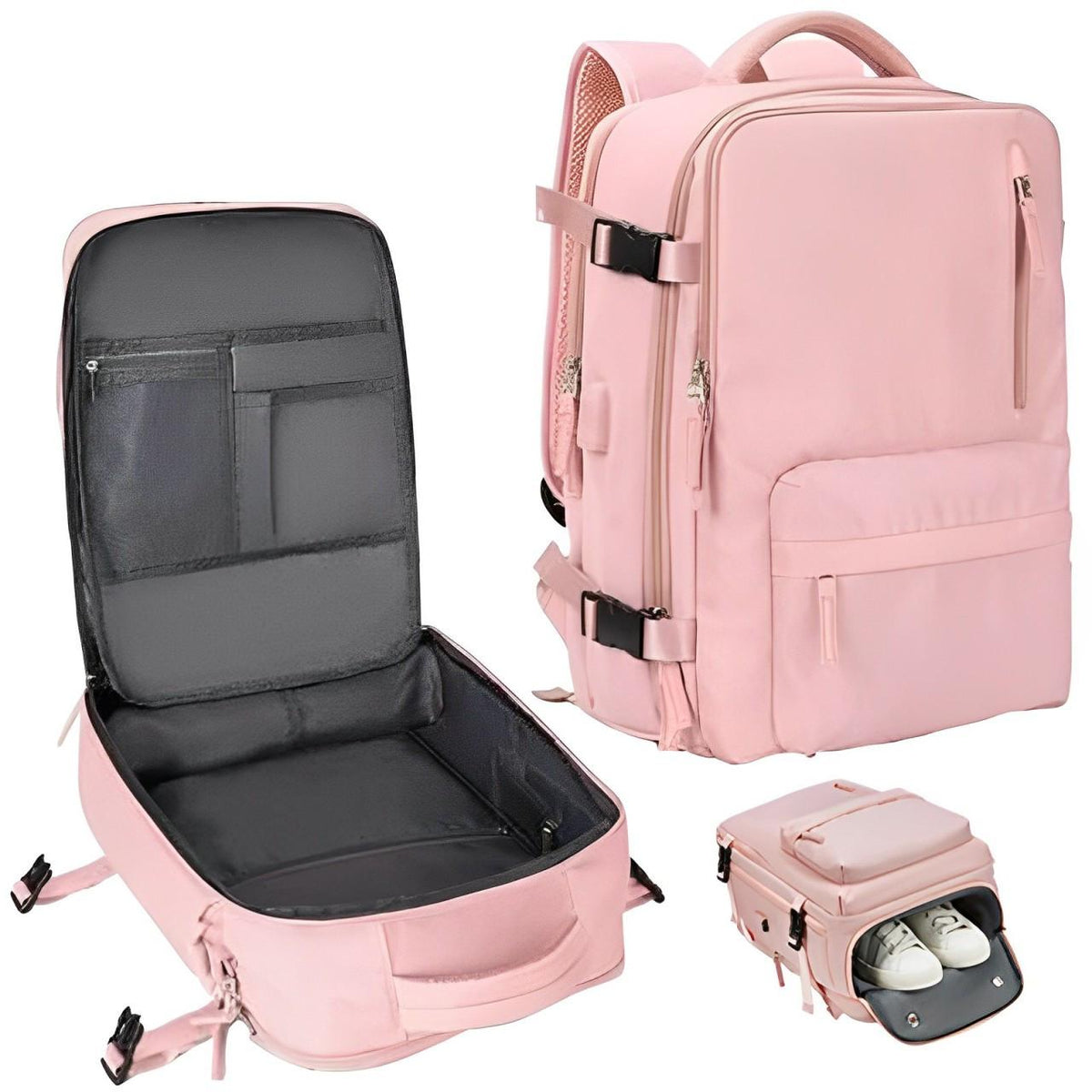 Lightweight Waterproof Travel Backpack for Women with USB Charging Port