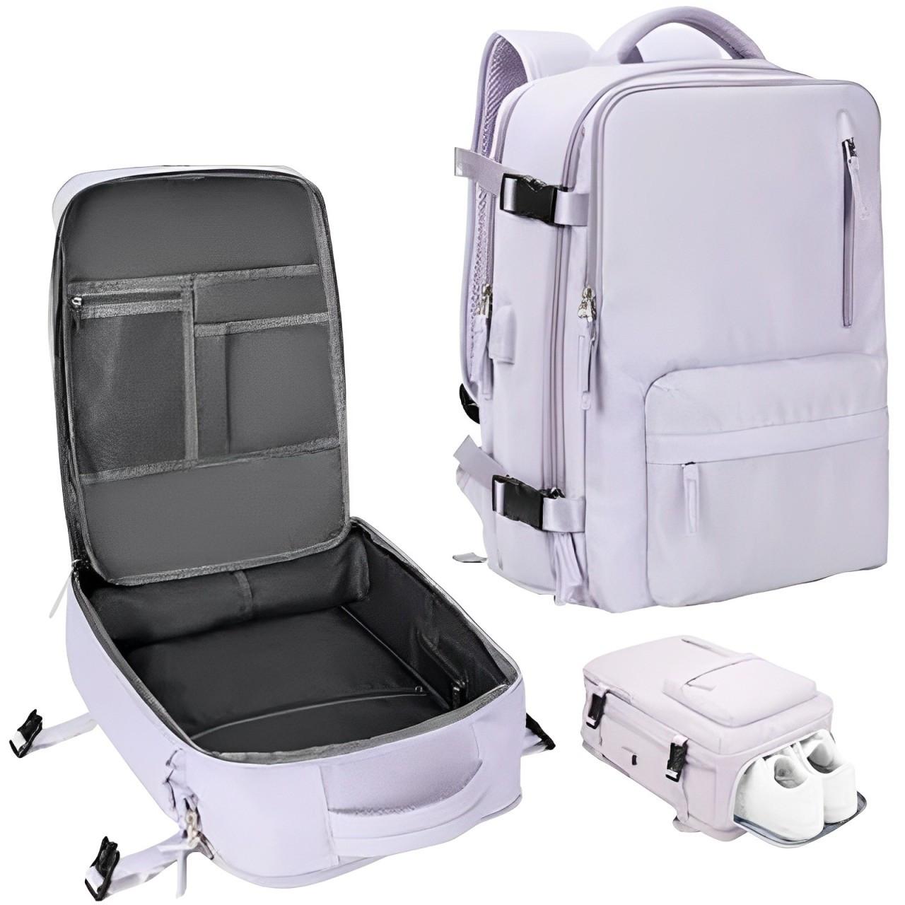 Lightweight Waterproof Travel Backpack for Women with USB Charging Port