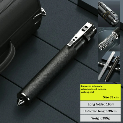 Telescopic Walking Stick for Self-Defense | Compact Design with Anti-Slip Grip