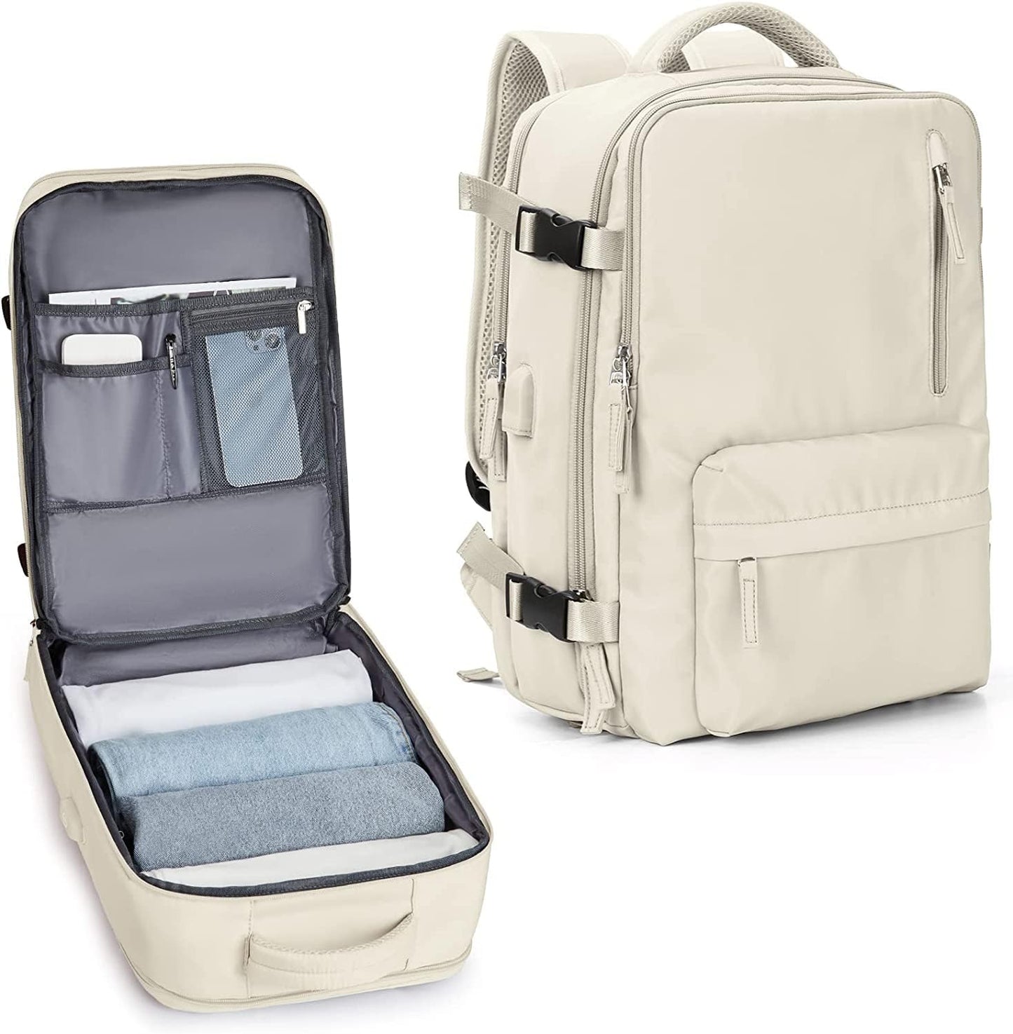 Waterproof Travel Backpack with Shoe Storage & USB Charging Port