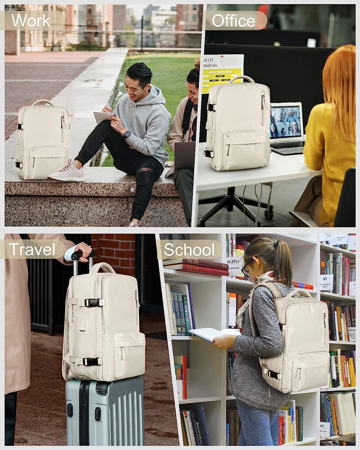 Waterproof Travel Backpack with Shoe Storage & USB Charging Port