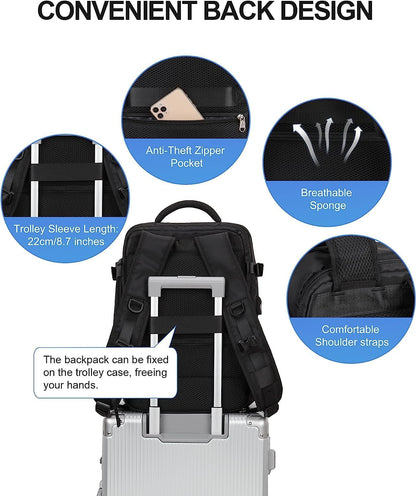 Waterproof Travel Backpack with Shoe Storage & USB Charging Port