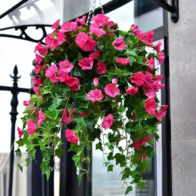 UV-Resistant Faux Morning Glory Vines for Year-Round Color