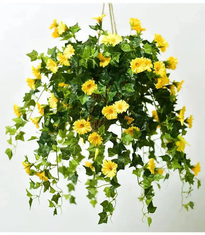 UV-Resistant Faux Morning Glory Vines for Year-Round Color