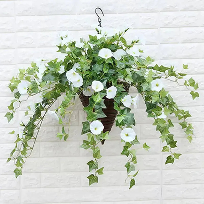 UV-Resistant Faux Morning Glory Vines for Year-Round Color