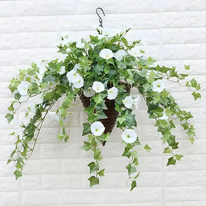 UV-Resistant Faux Morning Glory Vines for Year-Round Color