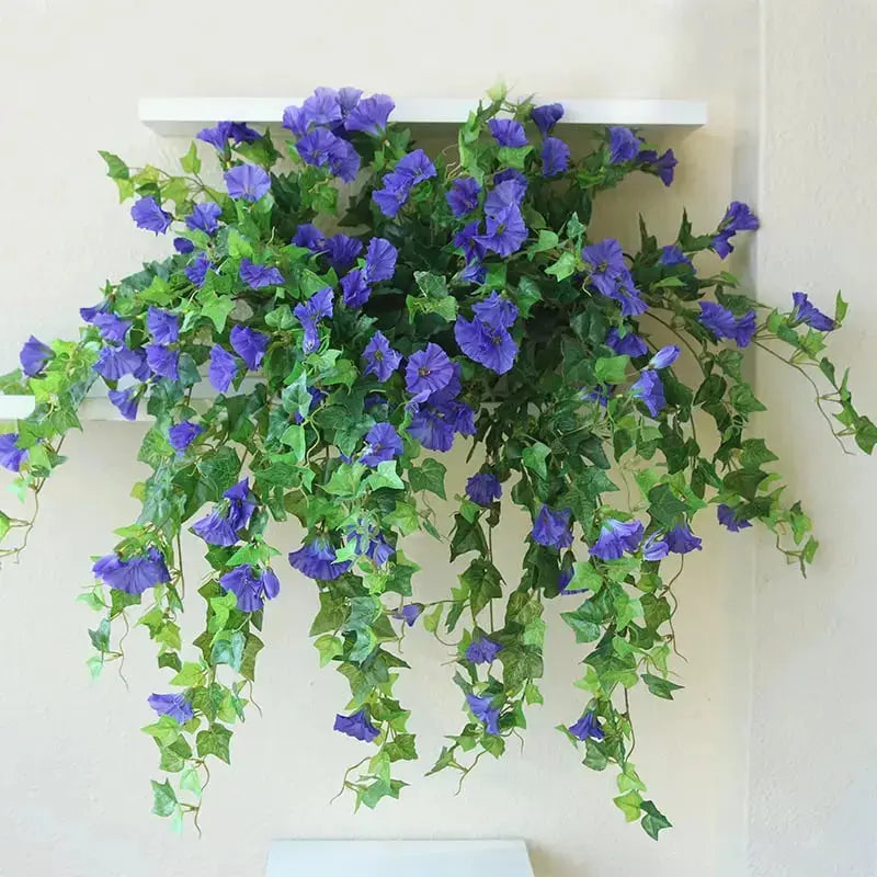 UV-Resistant Faux Morning Glory Vines for Year-Round Color