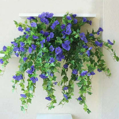 UV-Resistant Faux Morning Glory Vines for Year-Round Color