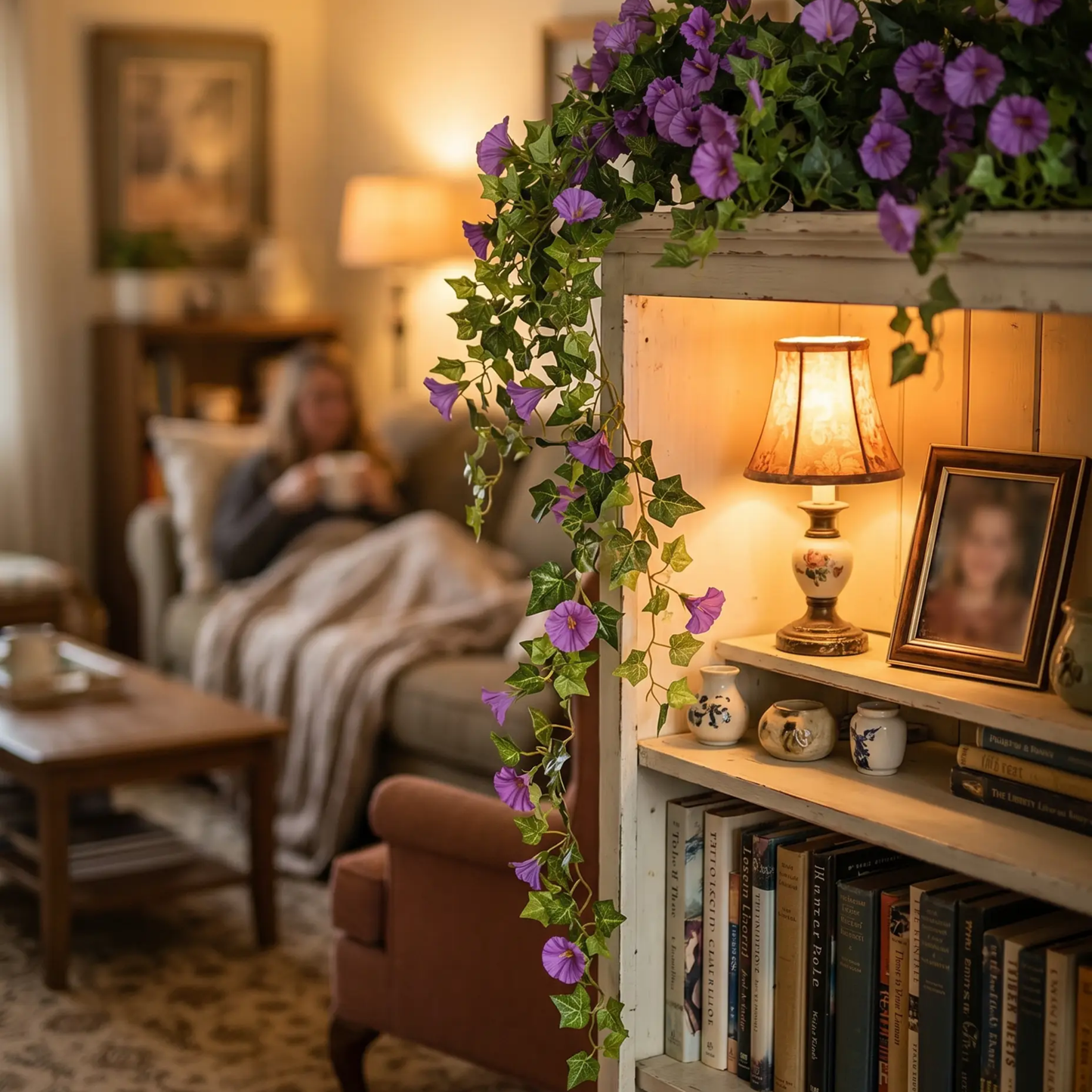 UV-Resistant Faux Morning Glory Vines for Year-Round Color