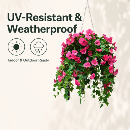 UV-Resistant Faux Morning Glory Vines for Year-Round Color