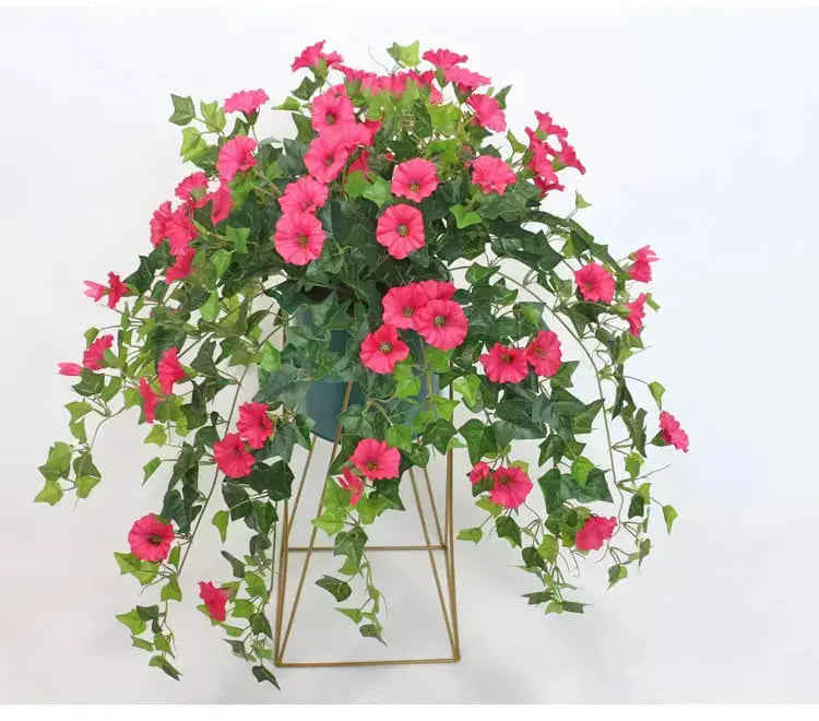 UV-Resistant Faux Morning Glory Vines for Year-Round Color