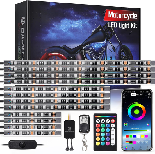 12-Piece Motorcycle LED Light Set for Brake and Turn Signals - Enhanced Visibility