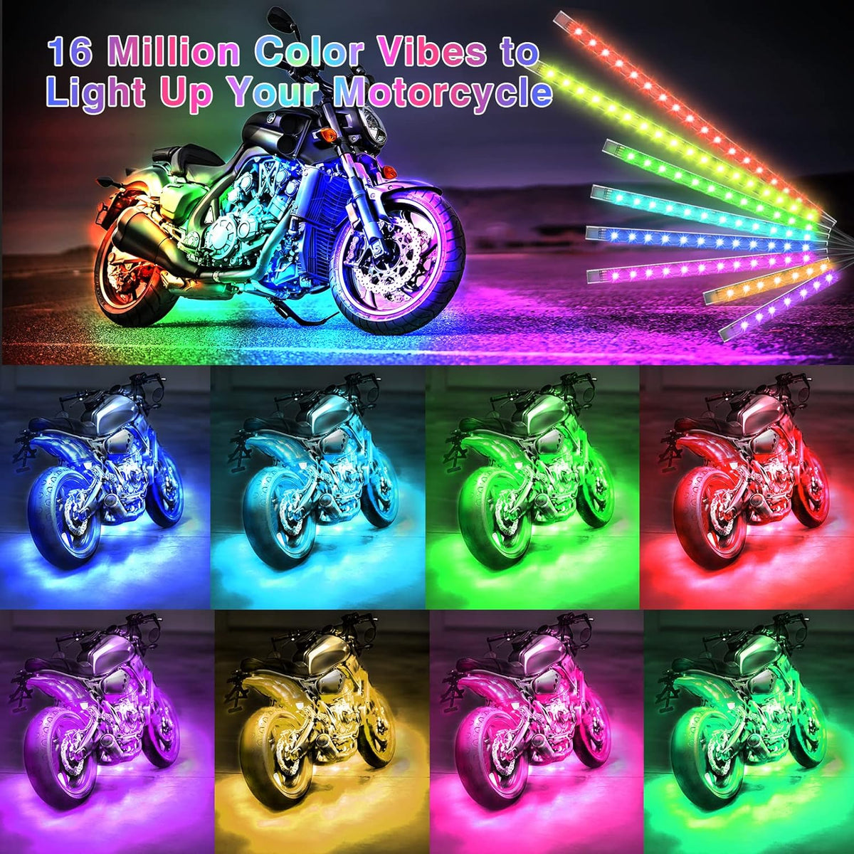 12-Piece Motorcycle LED Light Set for Brake and Turn Signals - Enhanced Visibility