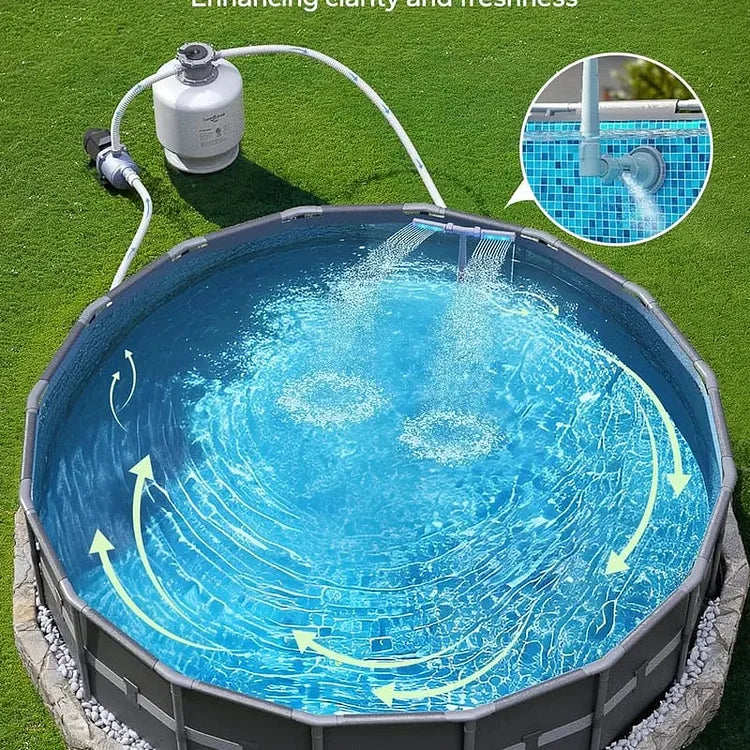 Solar Pool Fountain with RGB LED Lights and Remote Control – Dual Arch Design for Stunning Night Displays