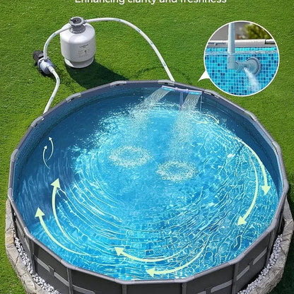 Solar Pool Fountain with RGB LED Lights and Remote Control – Dual Arch Design for Stunning Night Displays