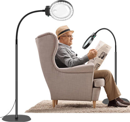 LED Magnifying Glass with Adjustable Neck – 10X/30X Zoom for Crafts and Reading