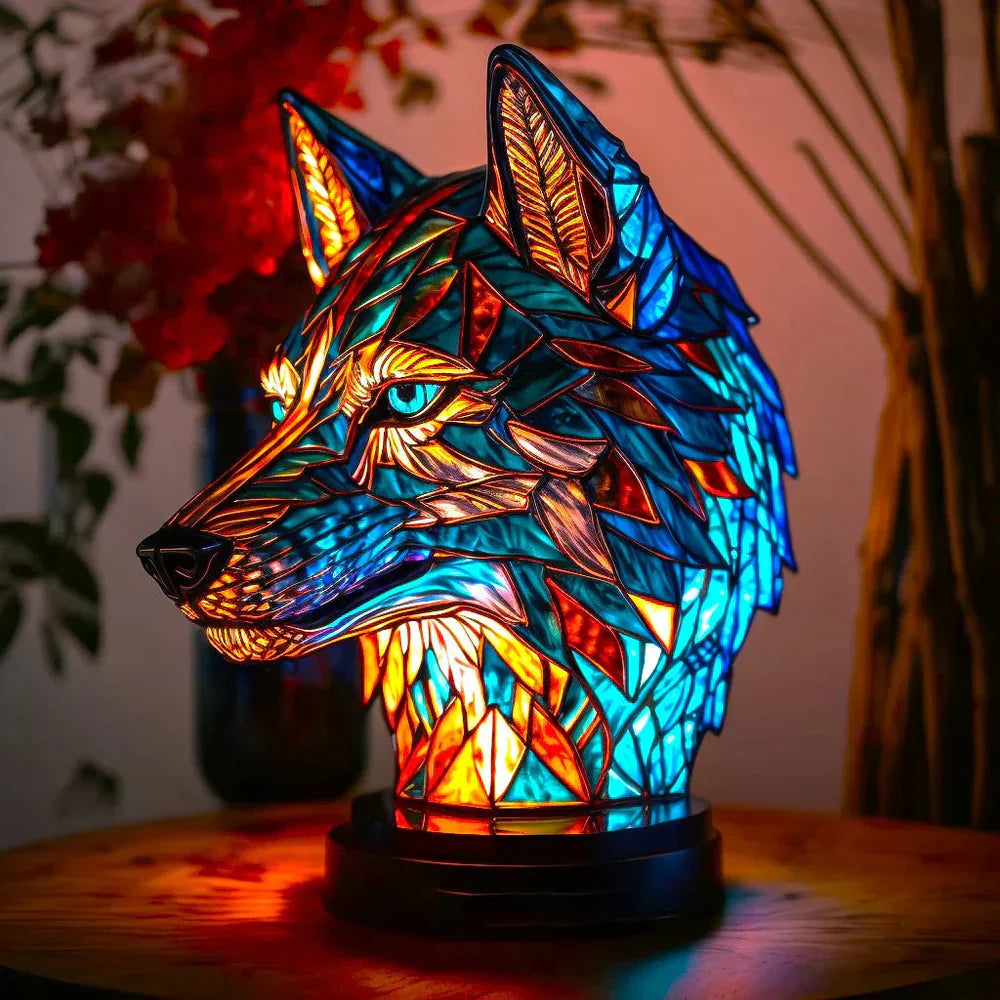 Artistic Lamp with Stained Glass and Unique Animal Designs for Cozy Lighting