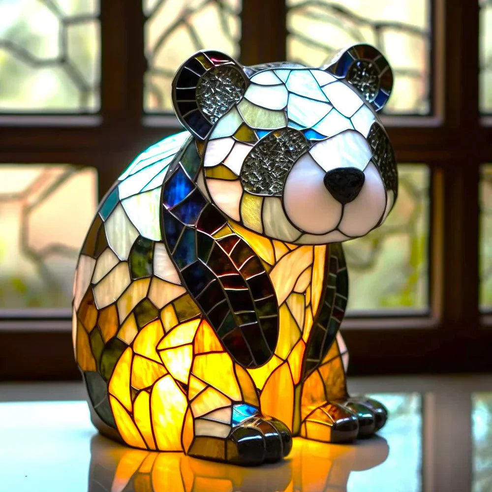 Artistic Lamp with Stained Glass and Unique Animal Designs for Cozy Lighting