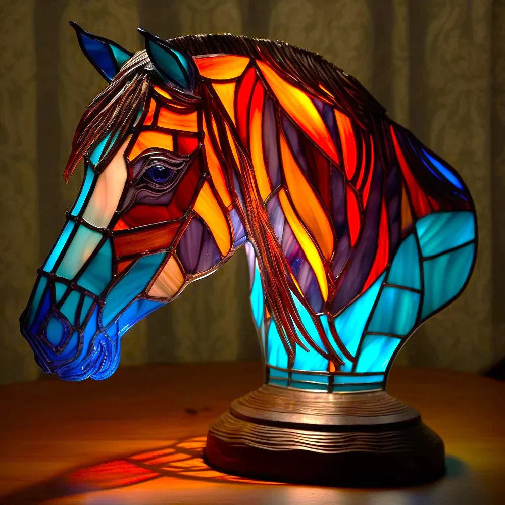 Artistic Lamp with Stained Glass and Unique Animal Designs for Cozy Lighting