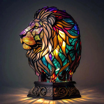 Artistic Lamp with Stained Glass and Unique Animal Designs for Cozy Lighting