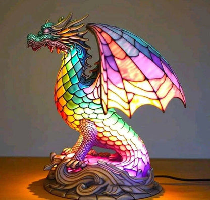 Artistic Lamp with Stained Glass and Unique Animal Designs for Cozy Lighting