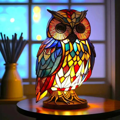 Artistic Lamp with Stained Glass and Unique Animal Designs for Cozy Lighting