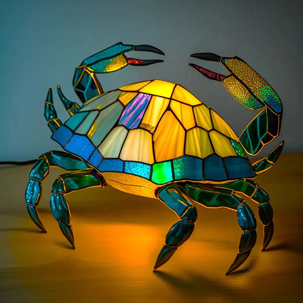 Artistic Lamp with Stained Glass and Unique Animal Designs for Cozy Lighting