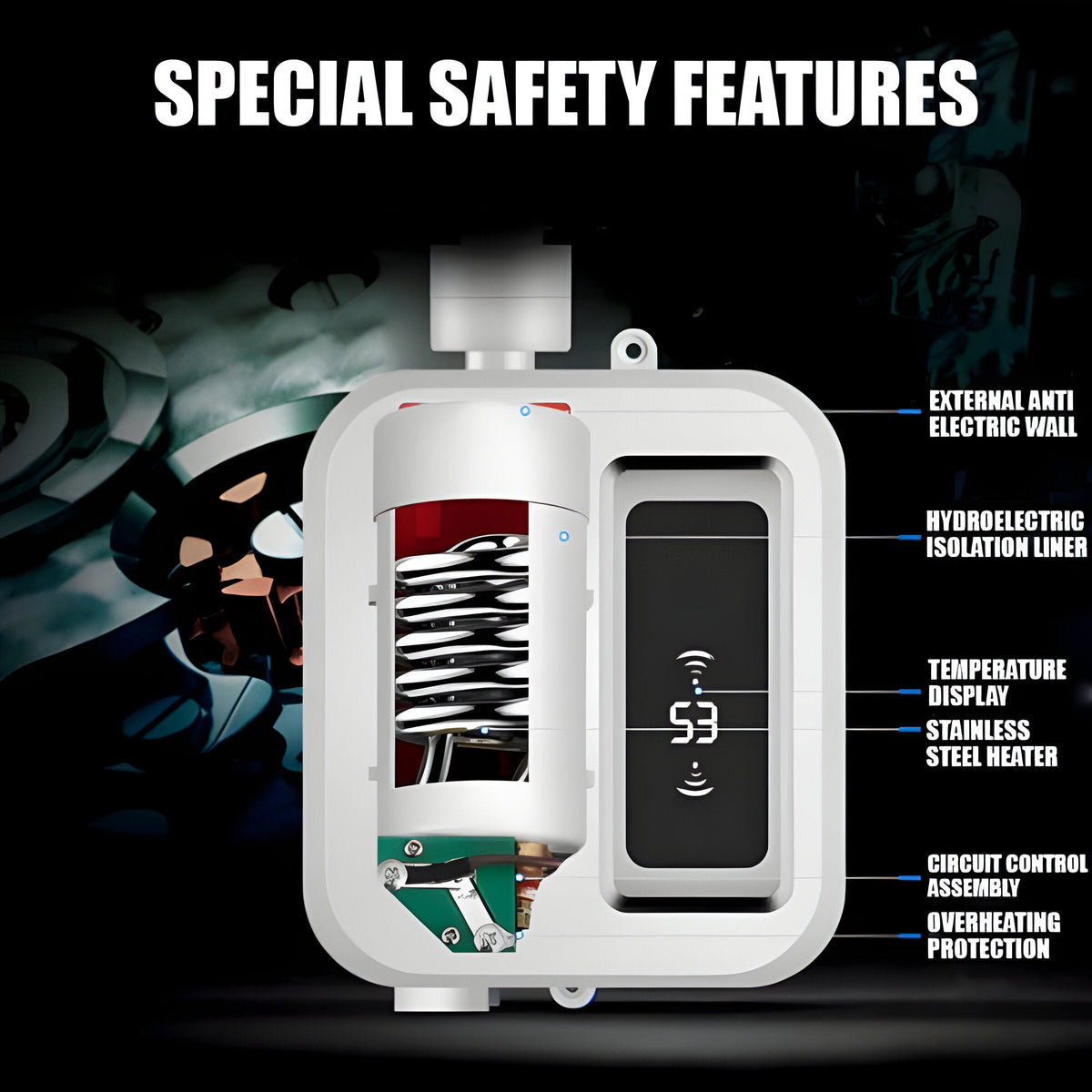 Rapid Flow Electric Water Heater 3500W with Smart Display