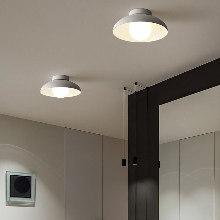 Modern Semi-Flush Mount Light with Iron and Glass Design