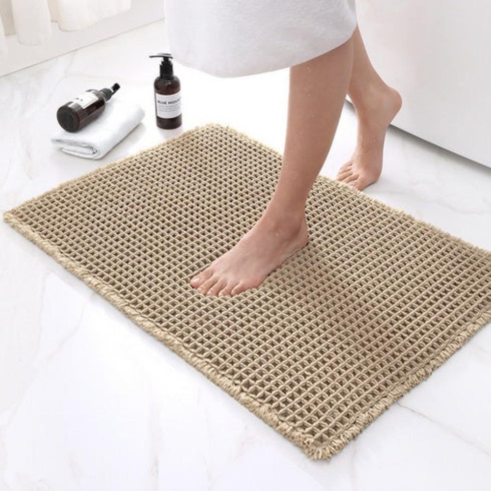 Soft Waffle Bath Mat – Durable, Highly Absorbent Bathroom Essential