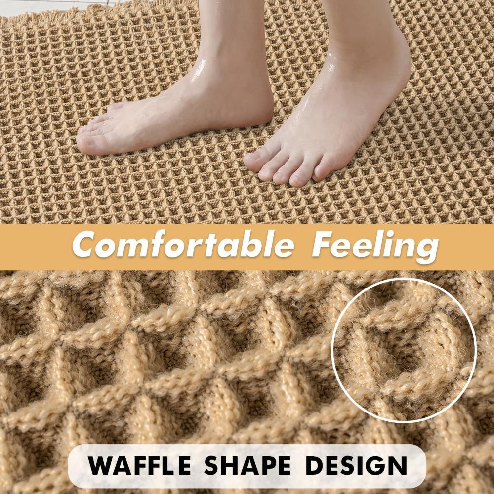 Soft Waffle Bath Mat – Durable, Highly Absorbent Bathroom Essential