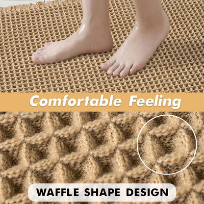 Soft Waffle Bath Mat – Durable, Highly Absorbent Bathroom Essential