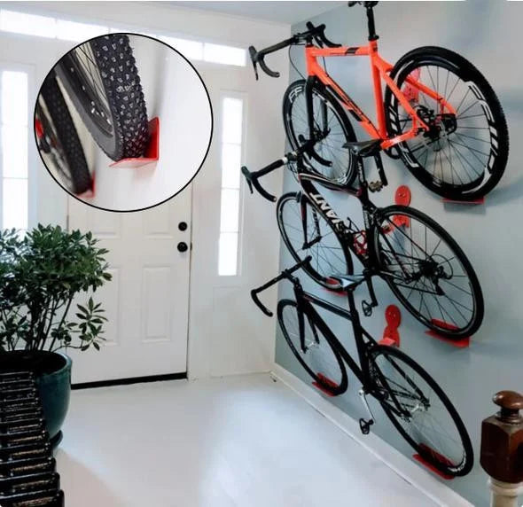 Space-Saving Steel Wall Holder for Bikes - Easy to Install Storage Solution