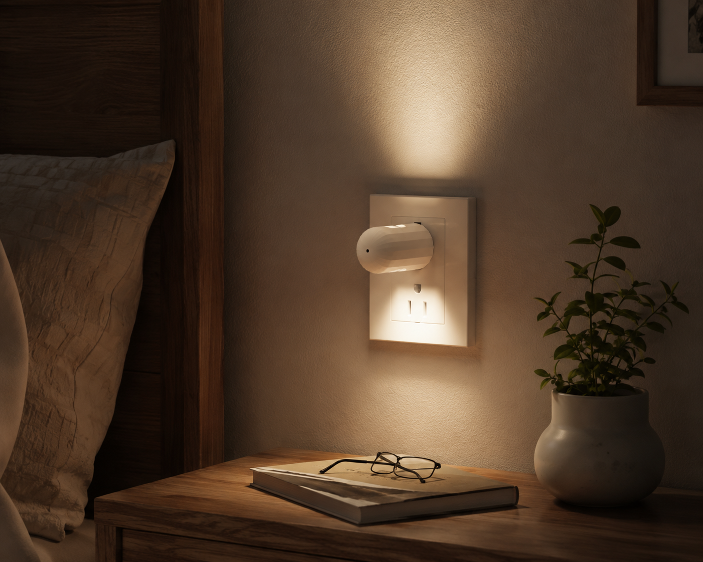 LED Night Light for Wall Socket with Dusk to Dawn Sensor, 200 Lumen 3000K