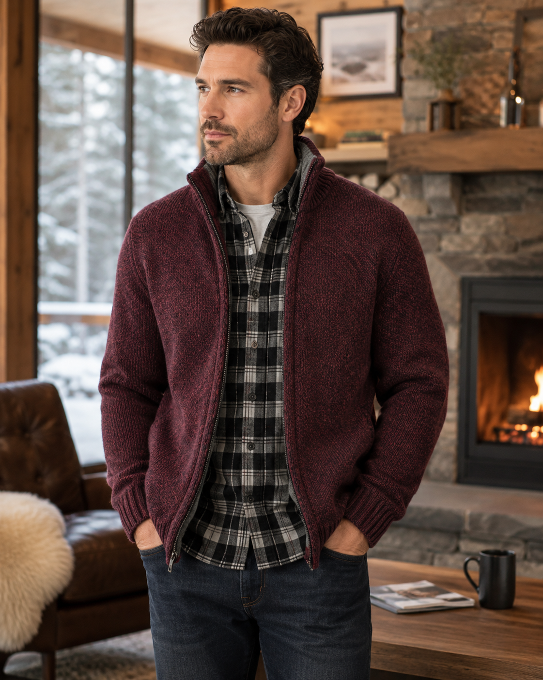 Classic Cardigan Style Cotton Vest with Mandarin Collar, Sizes M-XXXL, Black, Blue, Red, Gray