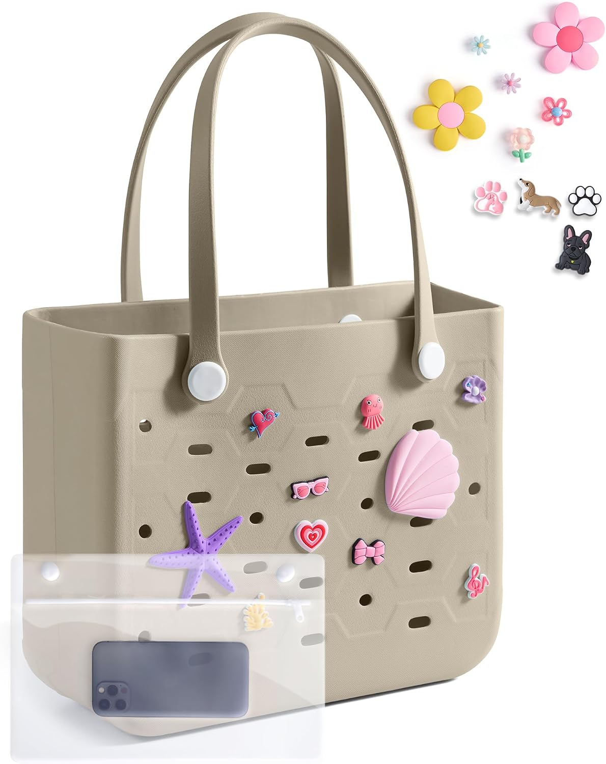 Chic Beach Tote with Removable Wet Pocket – Water-Resistant for Outdoors