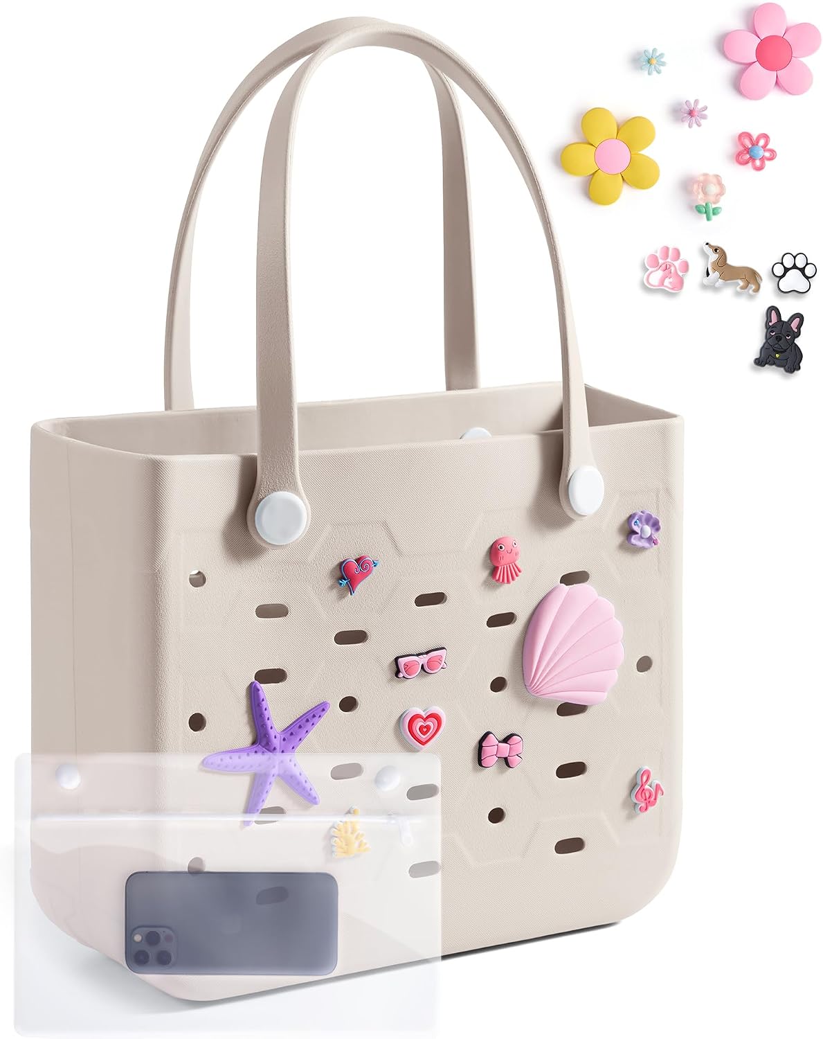 Chic Beach Tote with Removable Wet Pocket – Water-Resistant for Outdoors