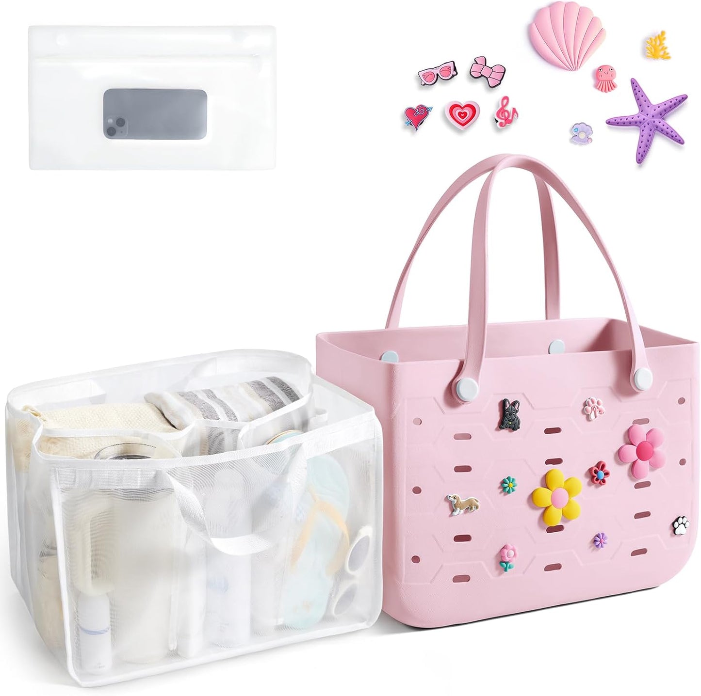 Chic Beach Tote with Removable Wet Pocket – Water-Resistant for Outdoors