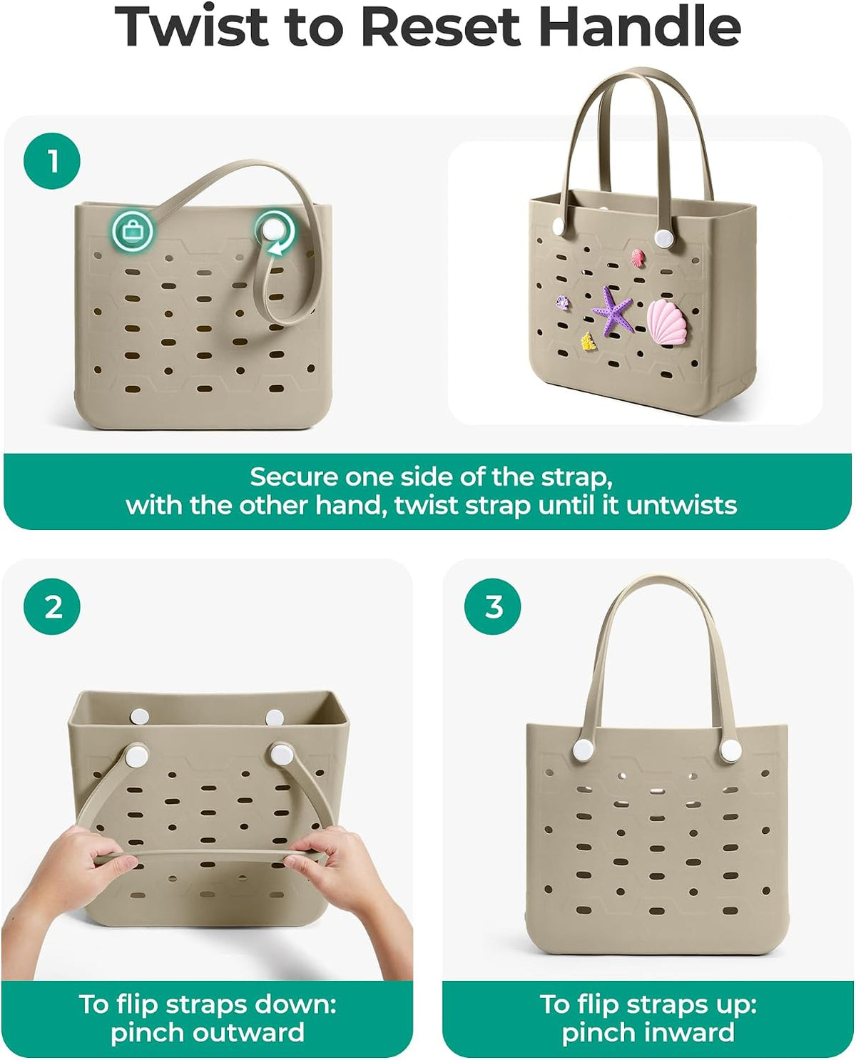 Chic Beach Tote with Removable Wet Pocket – Water-Resistant for Outdoors