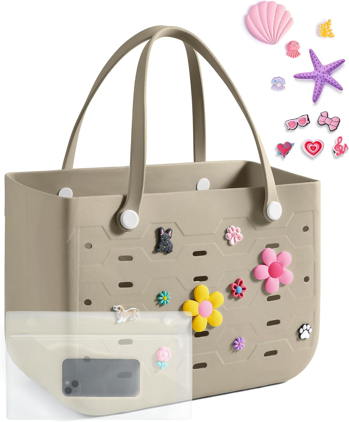Chic Beach Tote with Removable Wet Pocket – Water-Resistant for Outdoors