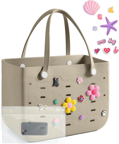 Chic Beach Tote with Removable Wet Pocket – Water-Resistant for Outdoors