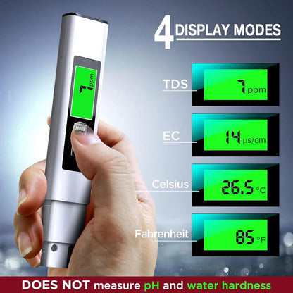 4-in-1 Digital TDS Meter for Water Quality Testing – Large Display